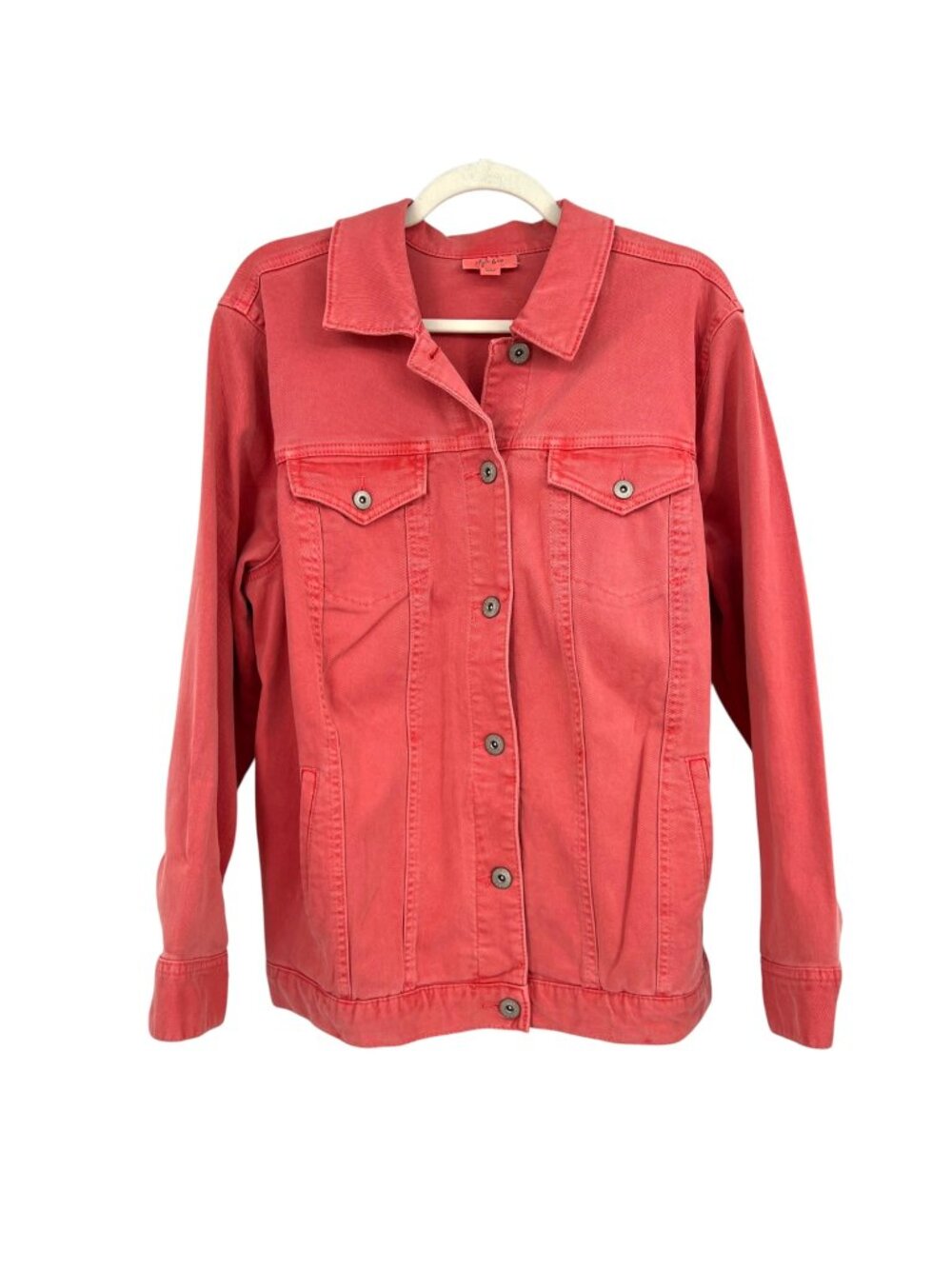 Style & Co Coral Button-Up Denim Jacket Size Large Casual Boho